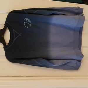 Ivory Ella Blue Ombre Embroidered Elephant Sweatshirt Size Large